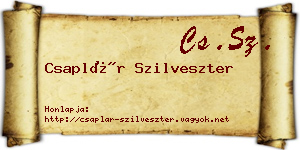 Csaplár Szilveszter névjegykártya