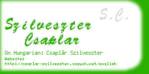 szilveszter csaplar business card