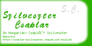 szilveszter csaplar business card